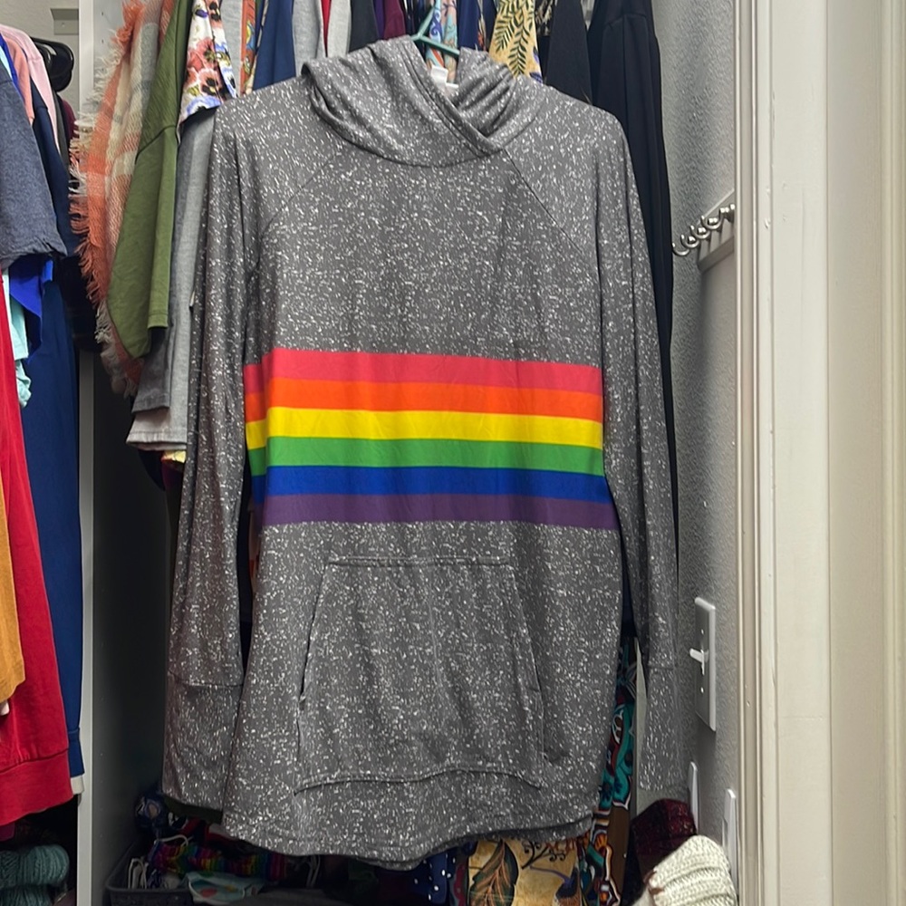 Very hard to find lularoe amber in rainbow stripe.
